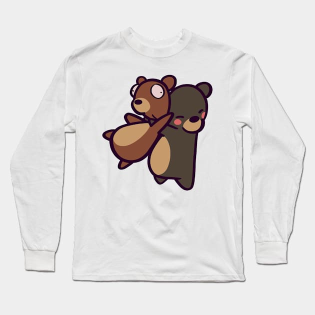 Big Cute Bear Hugs Long Sleeve T-Shirt by ThumboArtBumbo